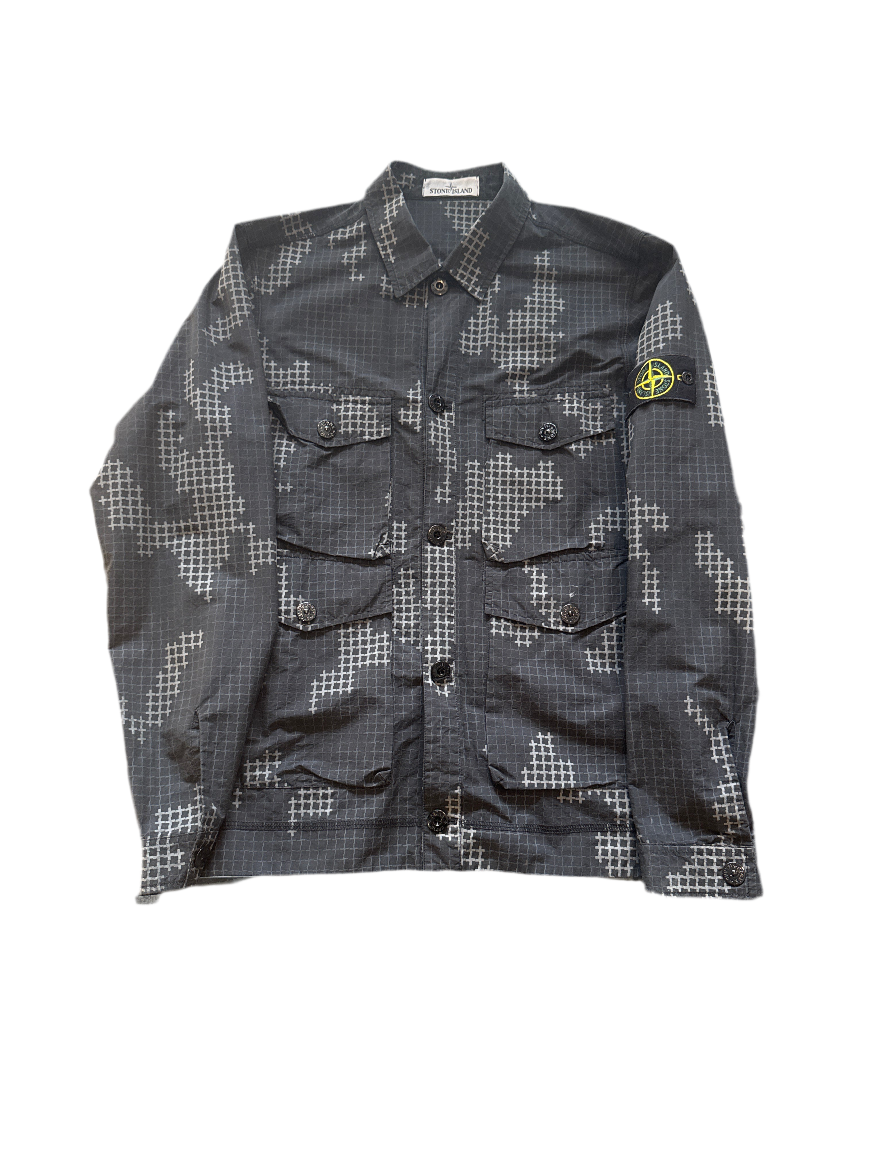 Stone island grid camo overshirt